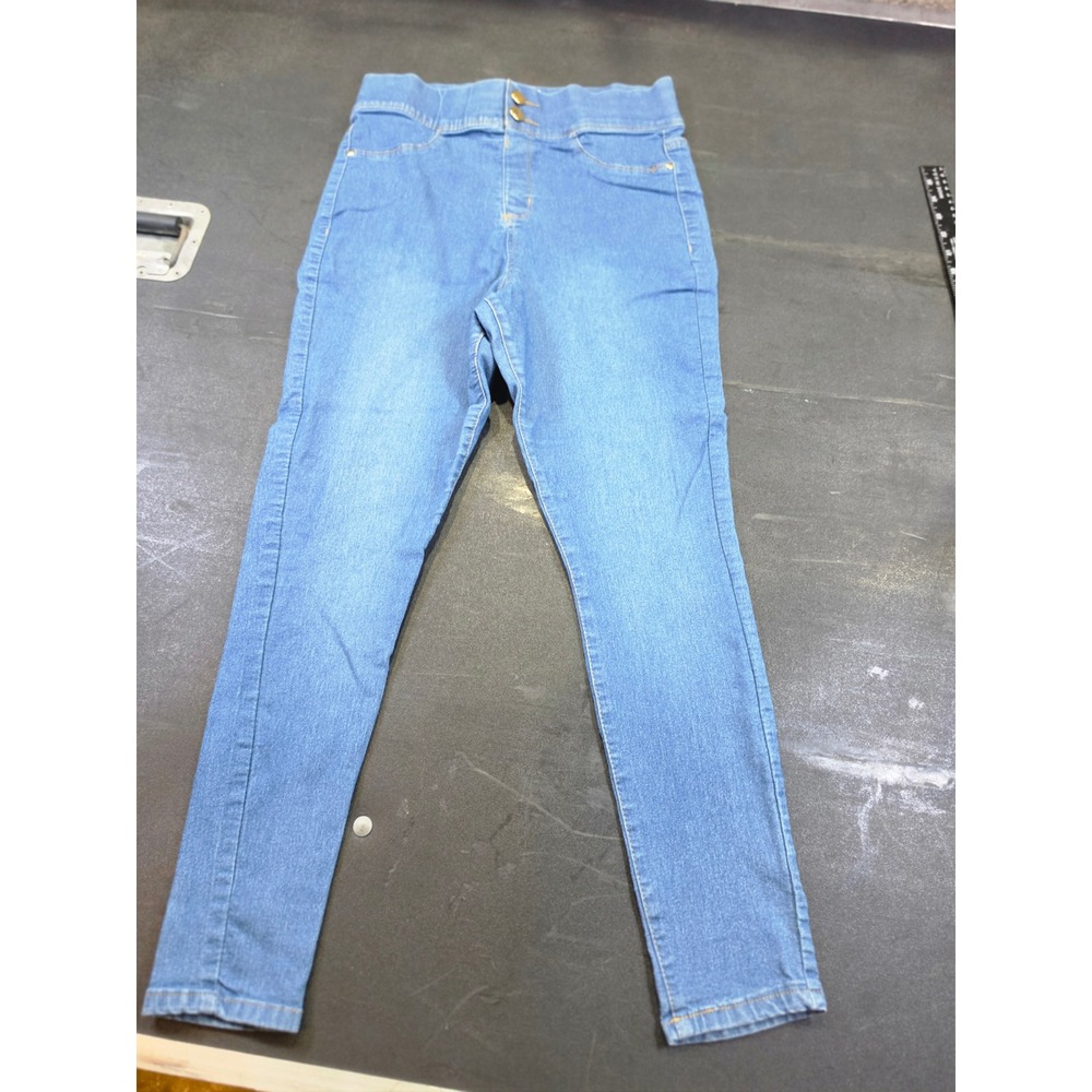 Just Be Womens High Rise Pull On Jeggings Medium Wash Blue Skinny Jeans Size M